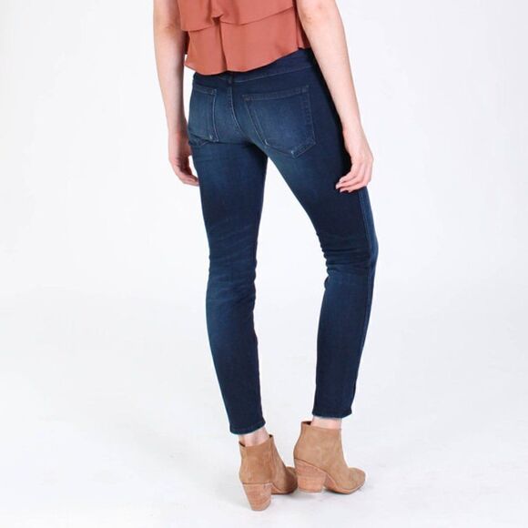 AMO Women's Denim Twist Wash Eclipse Jeans Mid Rise Skinny Cropped Size 26 - Picture 2 of 11